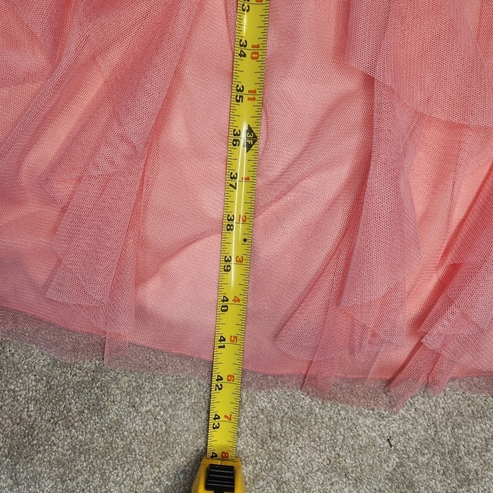 Floral Kids Dress, Coral, Ruffles, Size 8 - Picture 9 of 11